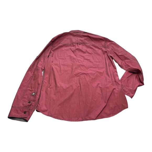 Buffalo by David Bitton Shirt Men's XL Red Cotton Pockets Long Sleeve Button-Up - Picture 2 of 7